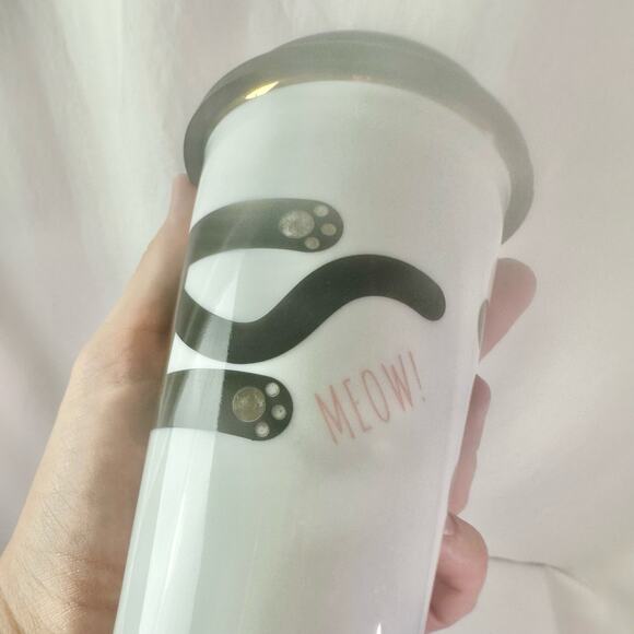 Rosanna 12 Fl Oz White CAT MOM Ceramic Travel Commuter Cup With Lid & Stopper - Picture 5 of 13